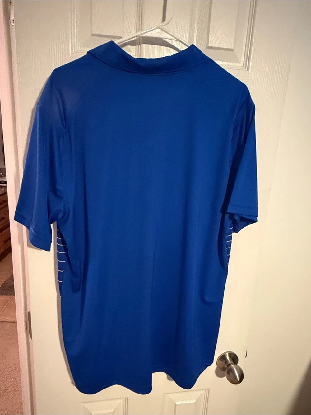 Nike Men's Royal Blue Striped Performance Polo Duke